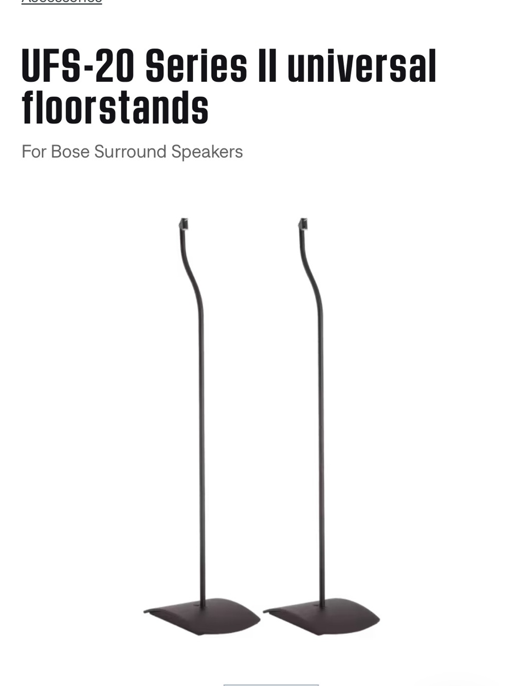 BOSE UFS-20 Pair Of Universal Speaker Stands For Jewel Gems Cube/ Double Cubes